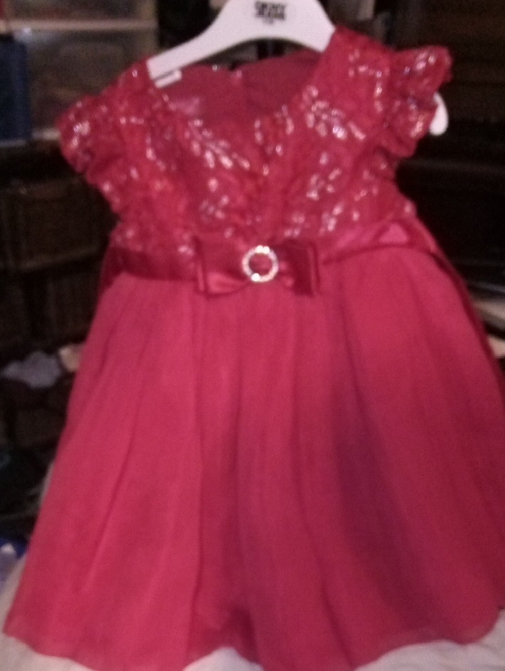 Sparkling Red Sequin Bodice & Tulle Party Dress for Girls